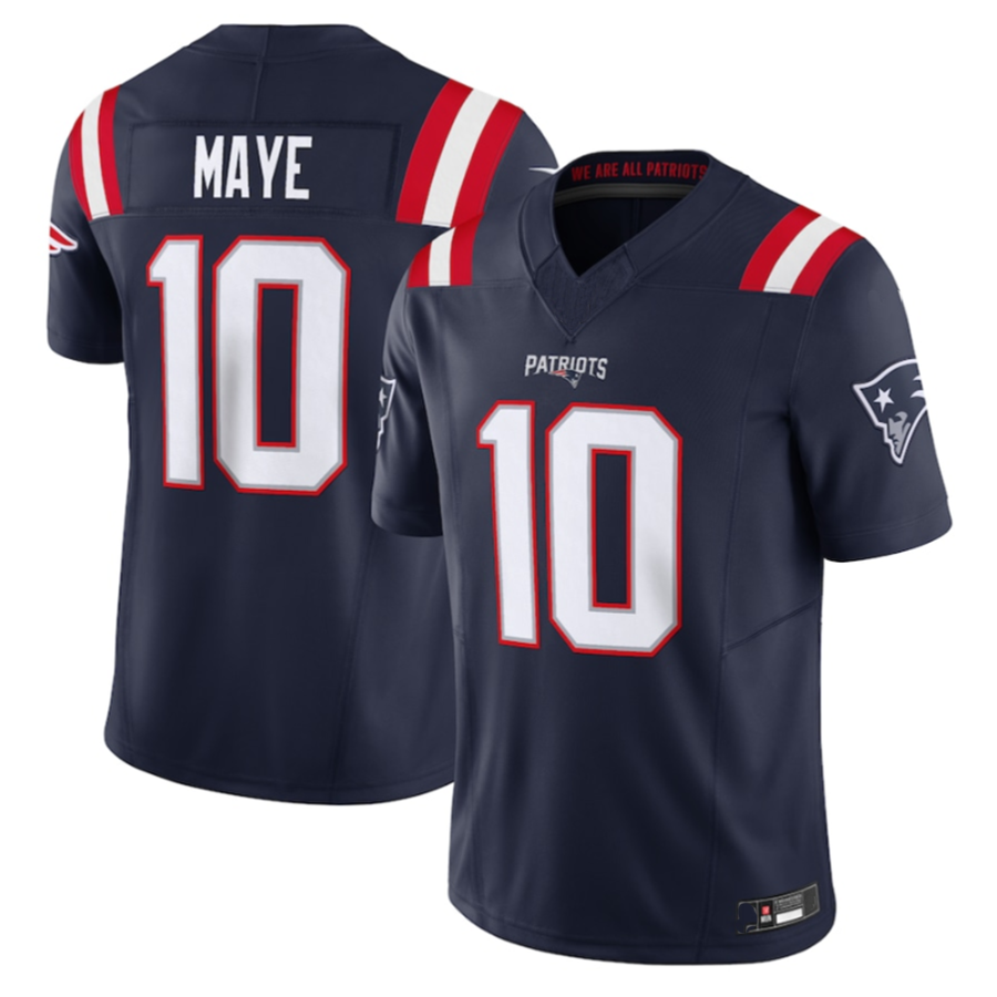 Custom #10 Navy NE Football Shirt Top