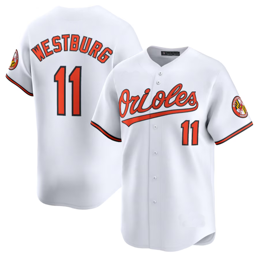 Custom #11 White BAL Baseball Shirt Top