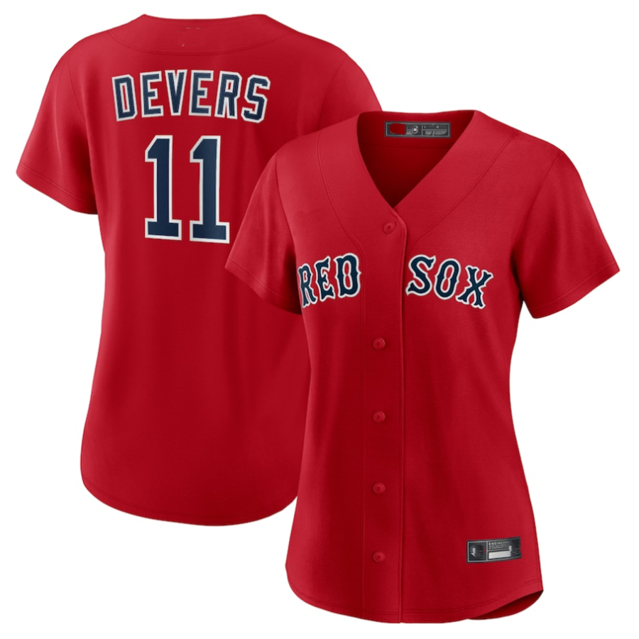 Custom #11 Red BOS Baseball Shirt Top
