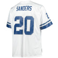 Custom #20 White Throwback DET Football Shirt Top