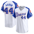 Custom #44 White Throwback ATL Baseball Shirt Top
