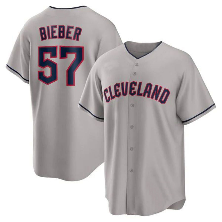 Custom #57 Gray CLE Baseball Shirt Top