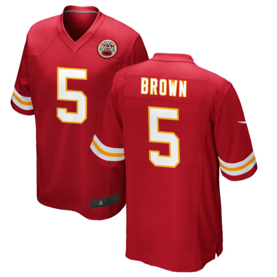 Custom #5 Red KC Football Shirt Top