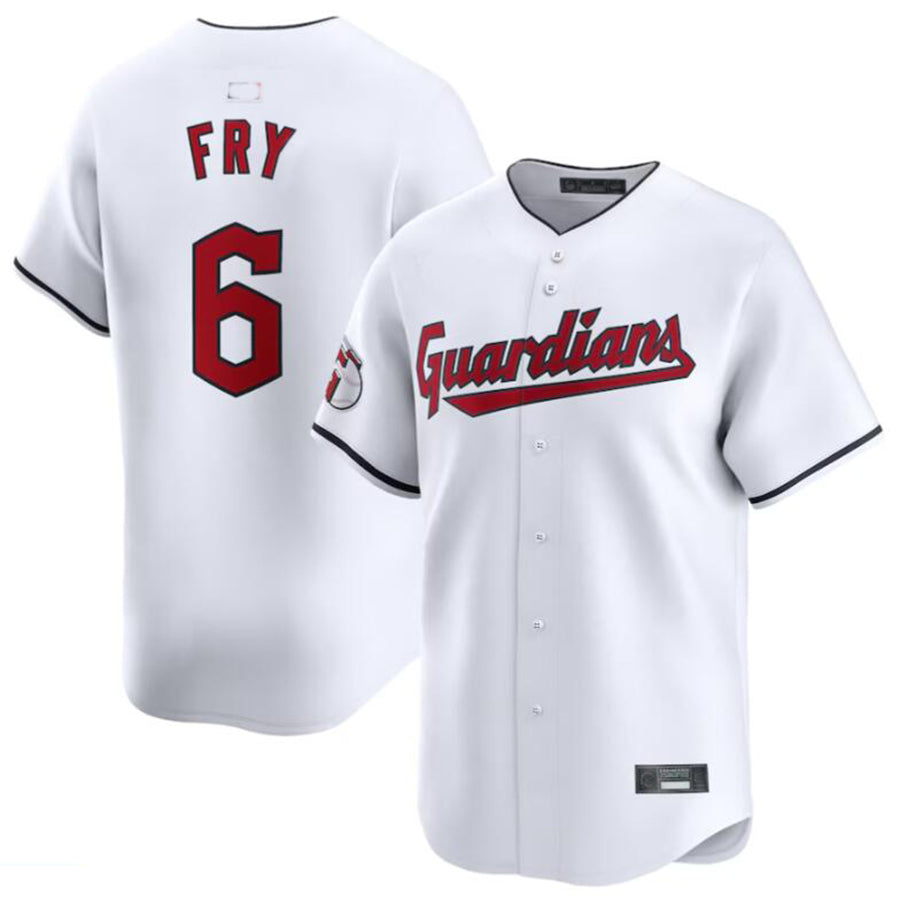 Custom #6 White CLE Baseball Shirt Top