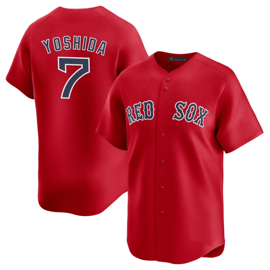 Custom #7 Red BOS Baseball Shirt Top