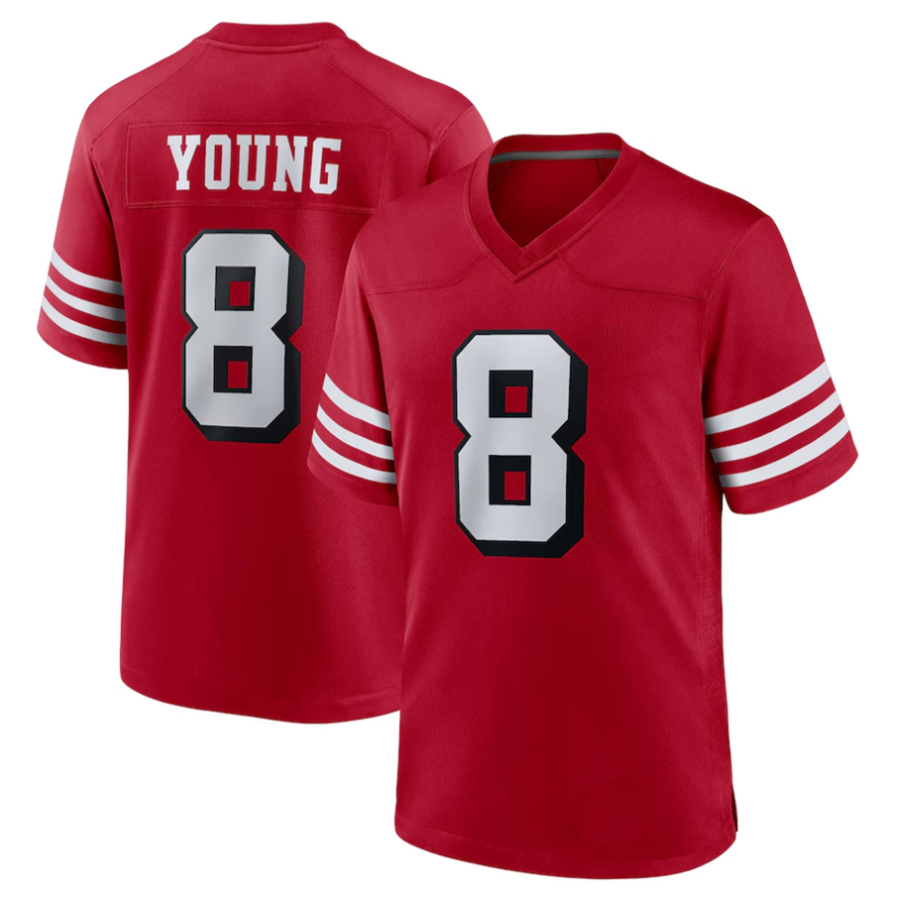 Custom #8 Scarlet SF Football Shirt Top