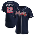 Custom #12 Navy ATL Baseball Shirt Top