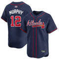 Custom #12 Navy ATL Baseball Shirt Top