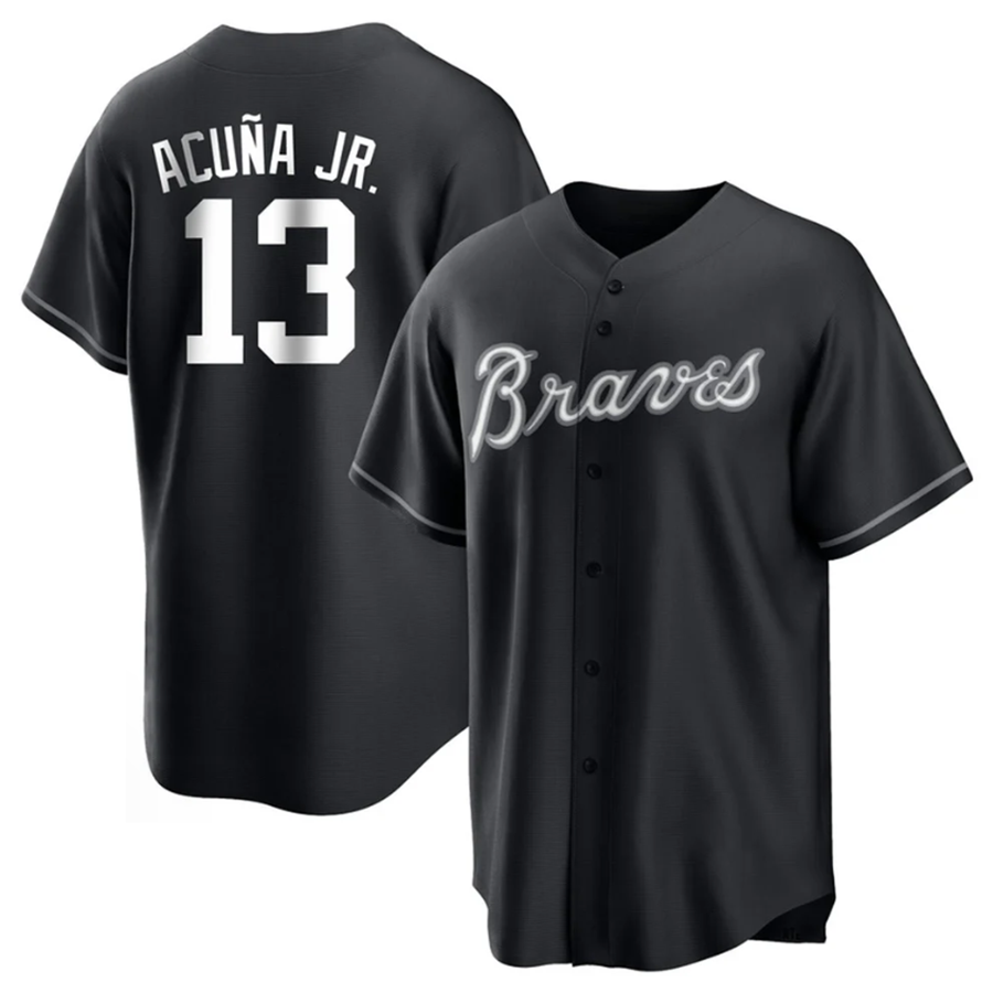 Custom #13 Black ATL Baseball Shirt Top