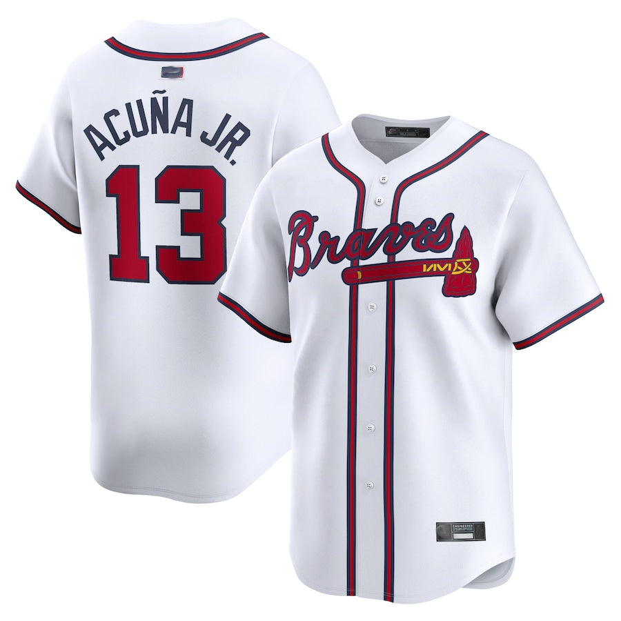 Custom #13 White ATL Baseball Shirt Top