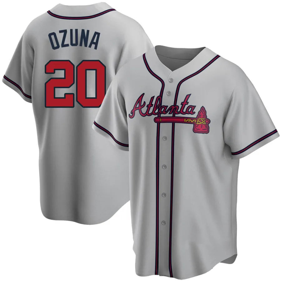 Custom #20 Gray ATL Baseball Shirt Top