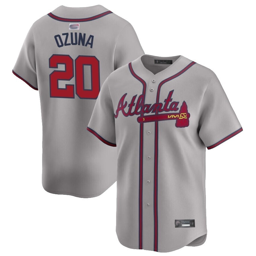 Custom #20 Gray ATL Baseball Shirt Top
