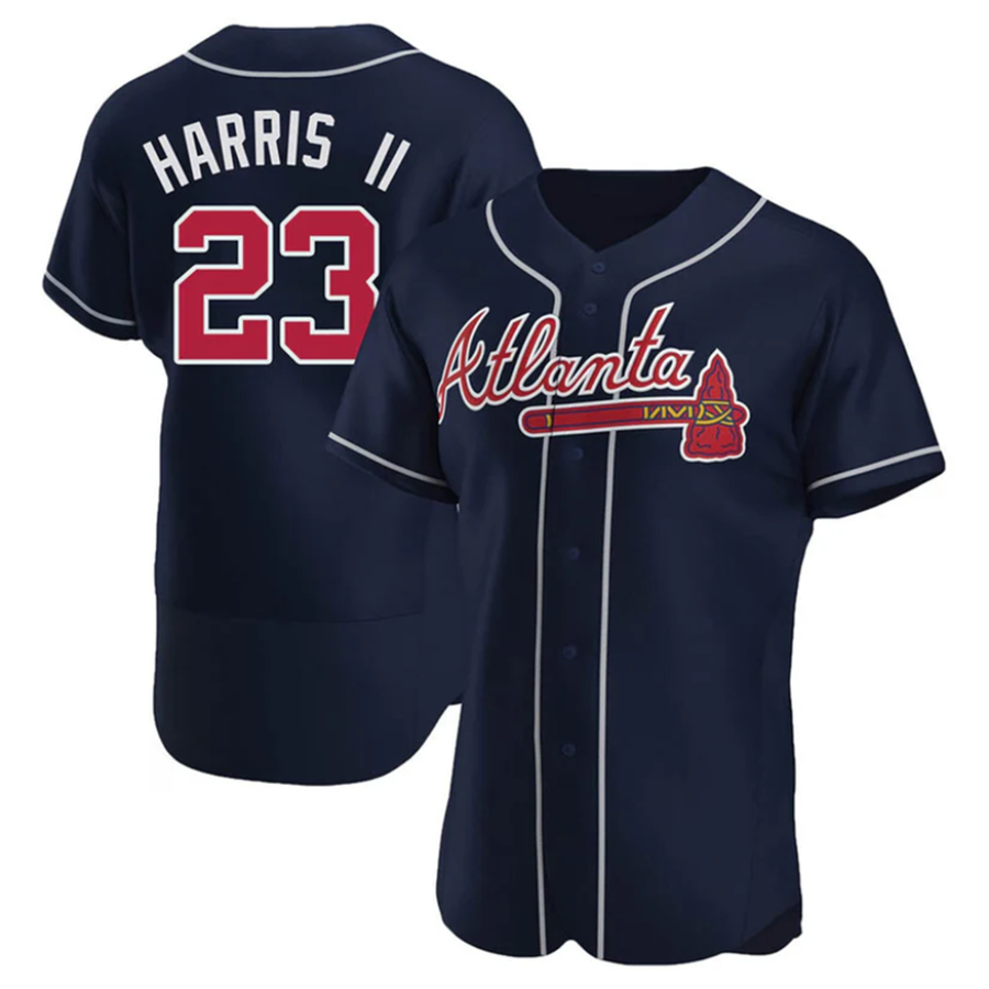 Custom #23 Navy ATL Baseball Shirt Top