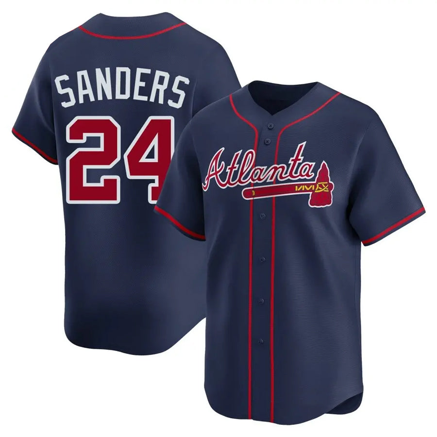 Custom #24 Navy ATL Baseball Shirt Top