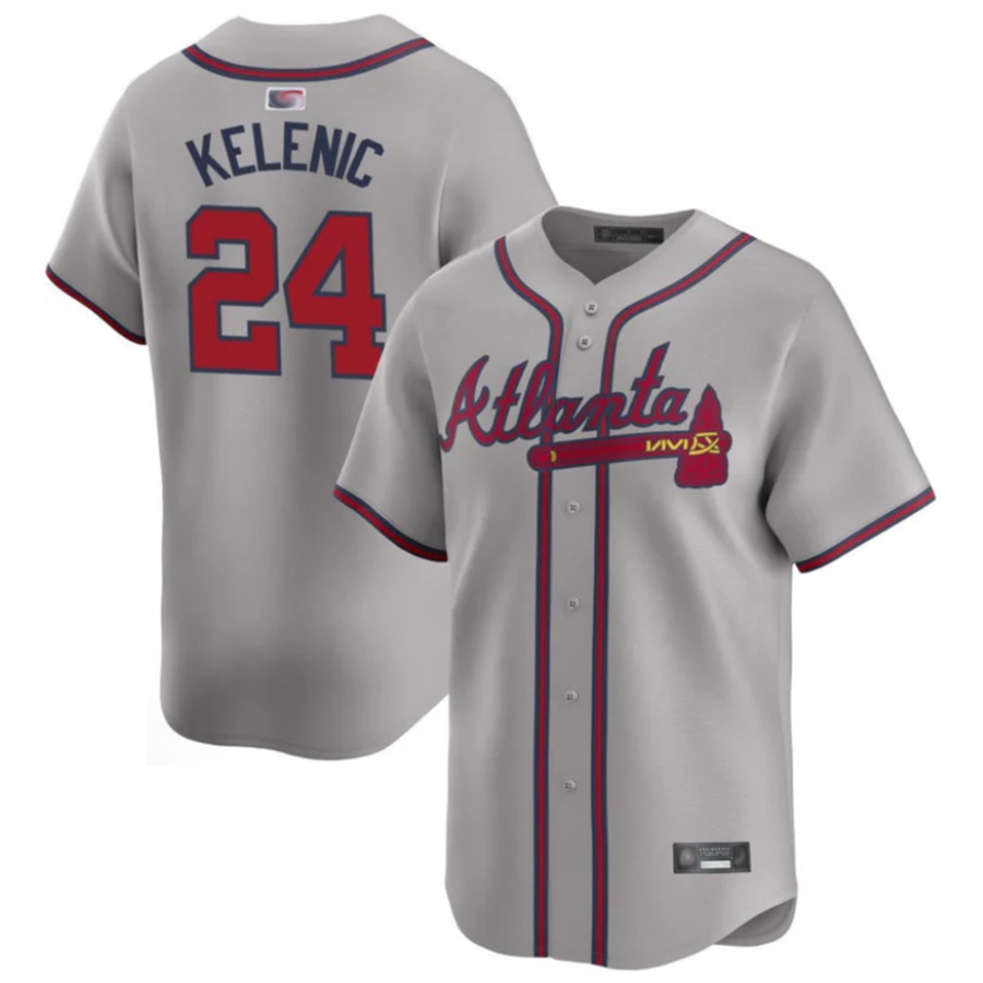 Custom #24 Gray ATL Baseball Shirt Top