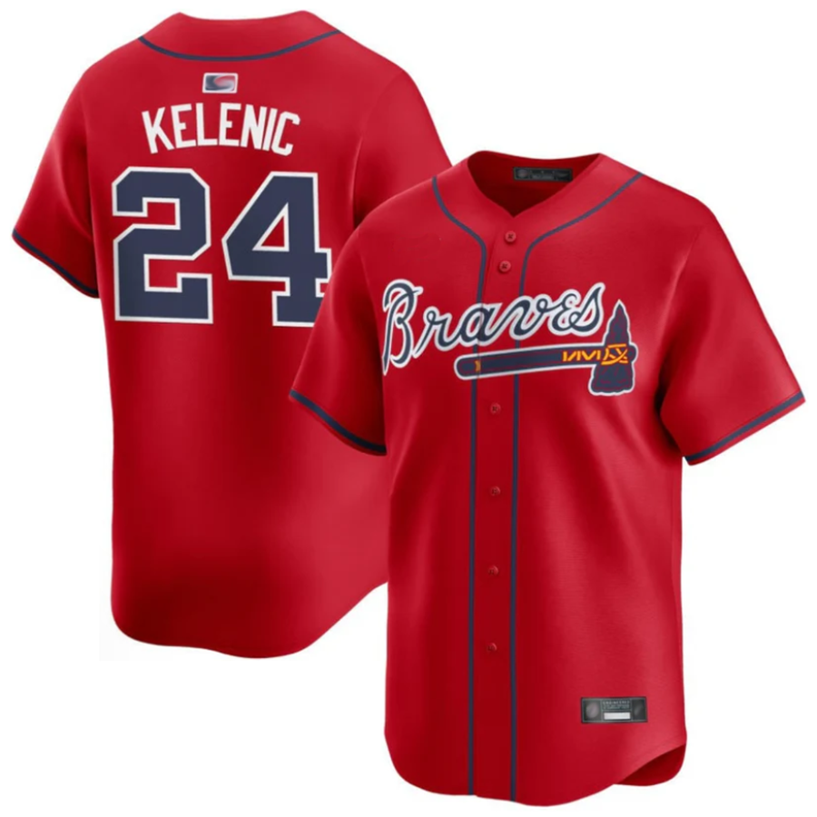 Custom #24 Red ATL Baseball Shirt Top