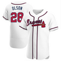 Custom #28 White ATL Baseball Shirt Top