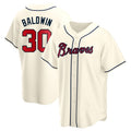 Custom #30 Cream ATL Baseball Shirt Top