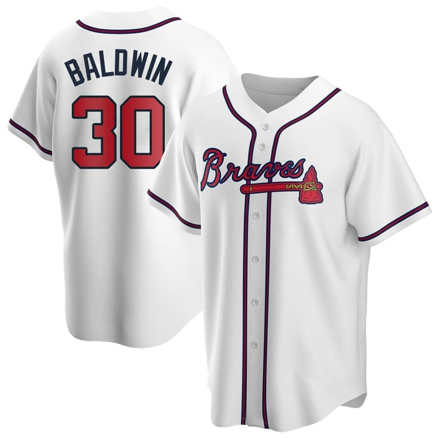 Custom #30 White ATL Baseball Shirt Top