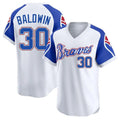 Custom #30 White Throwback ATL Baseball Shirt Top