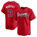 Custom #3 Red ATL Baseball Shirt Top