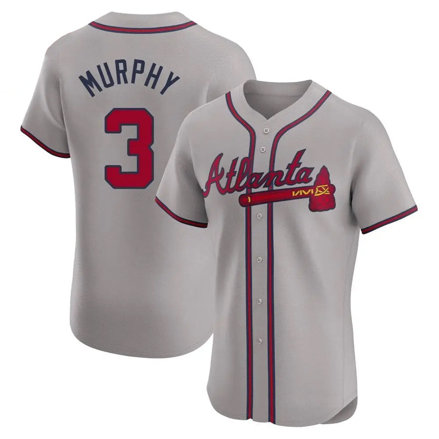 Custom #3 White ATL Baseball Shirt Top