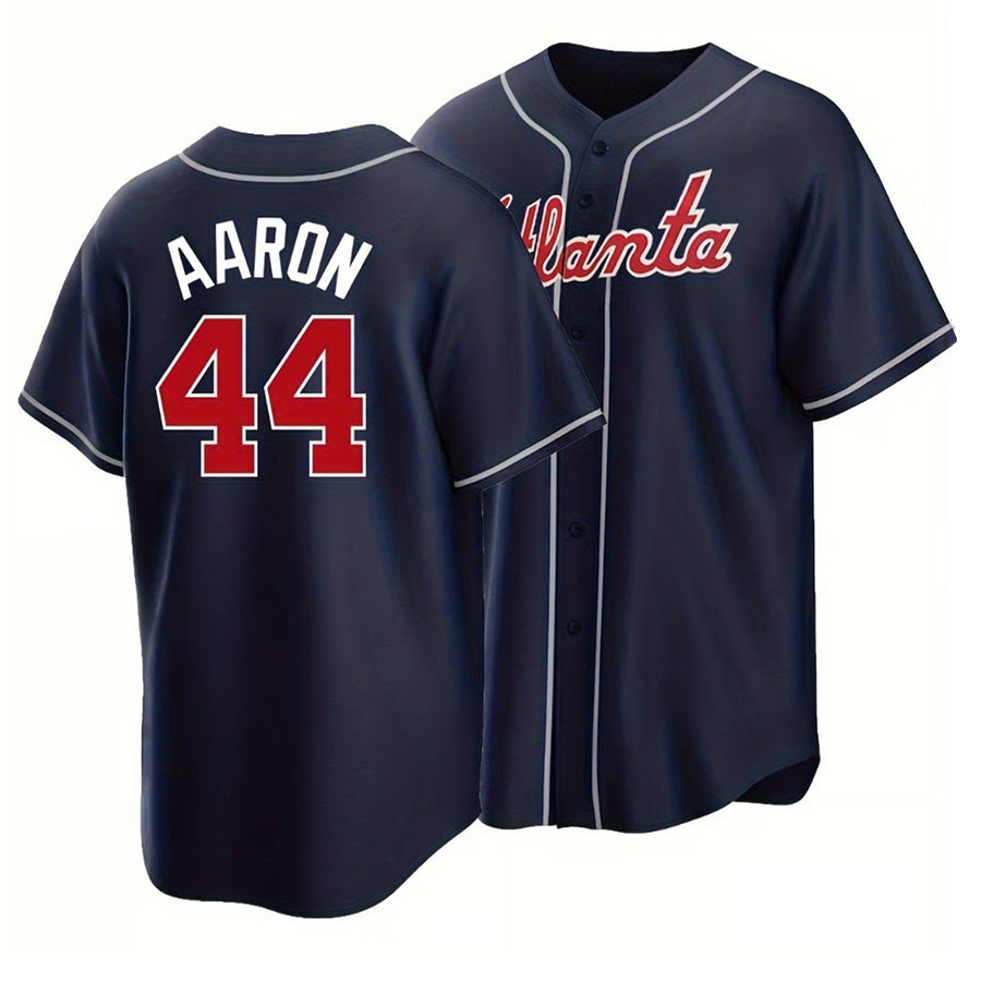 Custom #44 Navy ATL Baseball Shirt Top