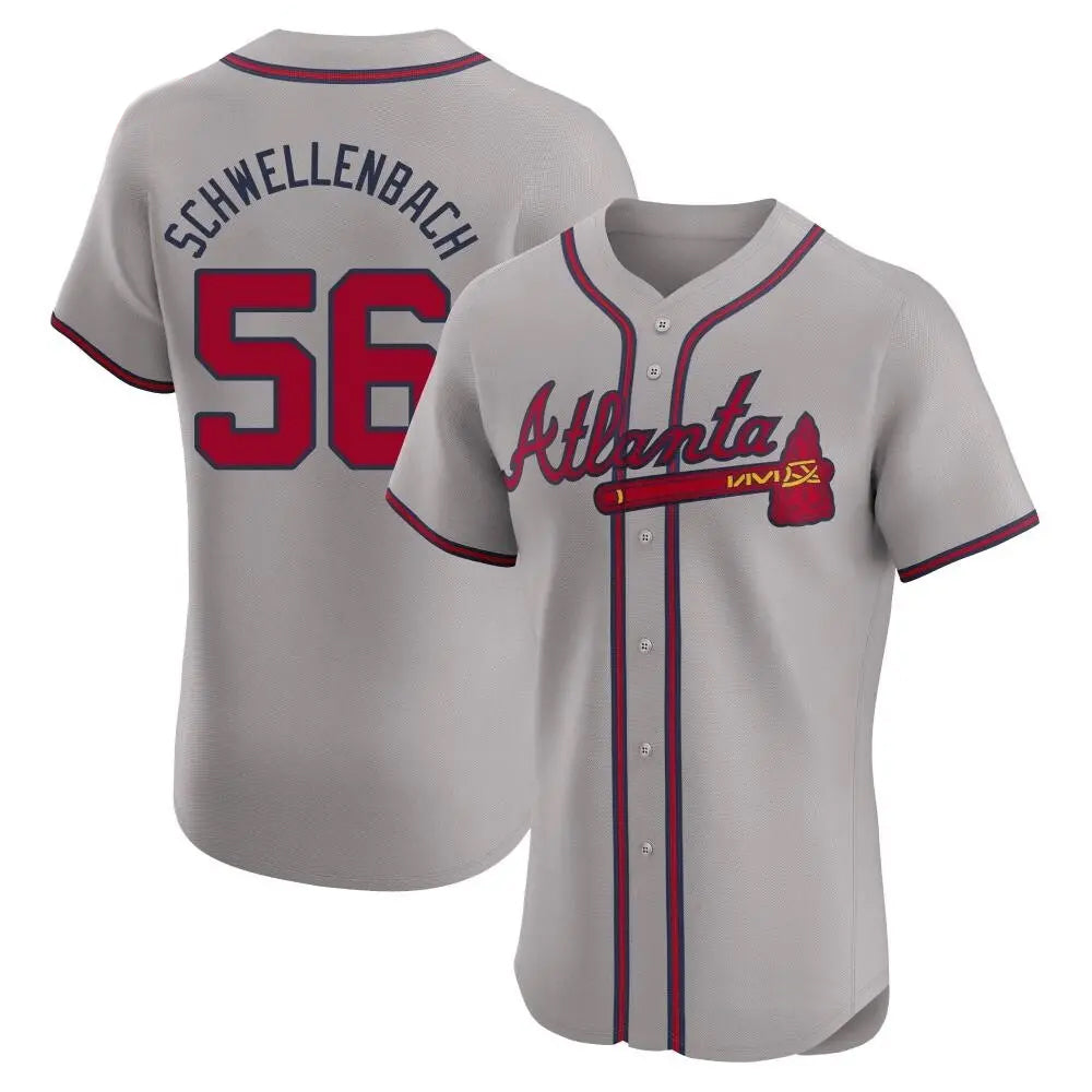 Custom #56 Gray ATL Baseball Shirt Top