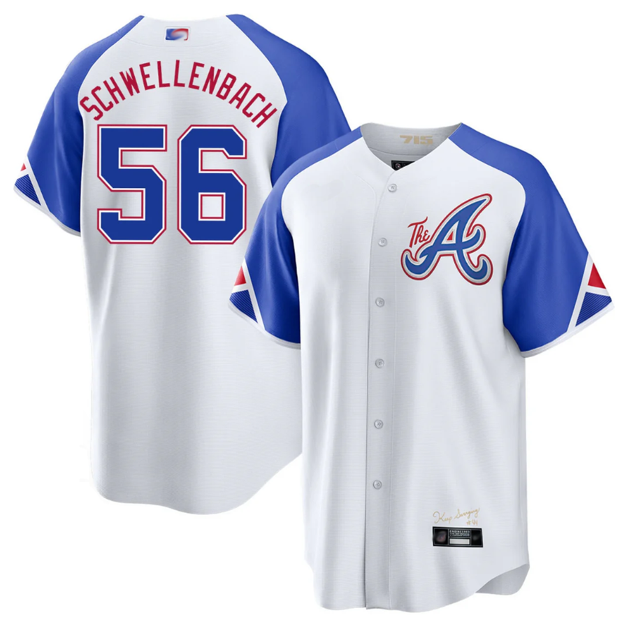 Custom #56 City Connect ATL Baseball Shirt Top