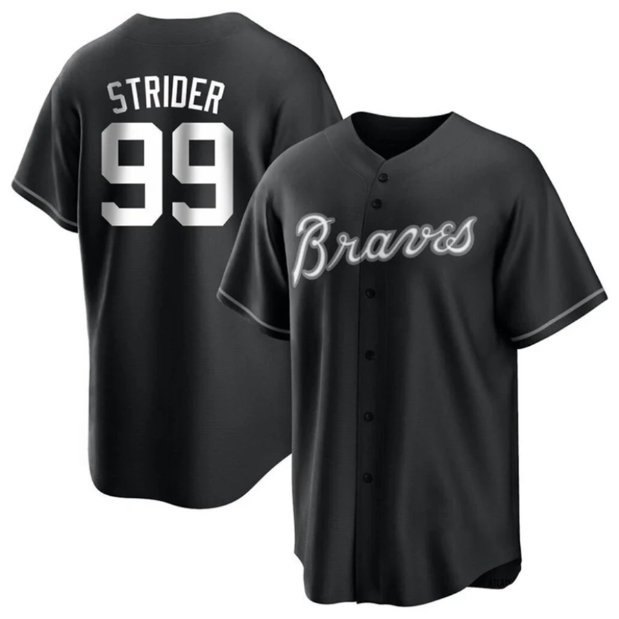Custom #99 Black ATL Baseball Shirt Top