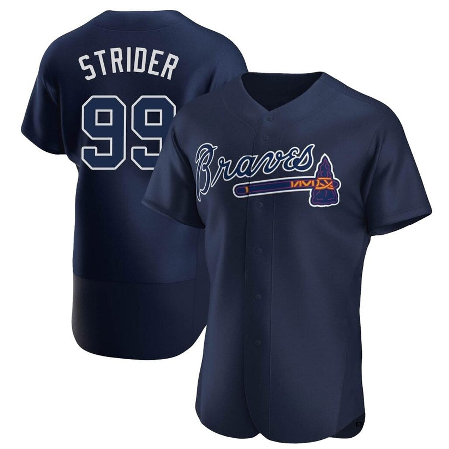 Custom #99 Navy ATL Baseball Shirt Top