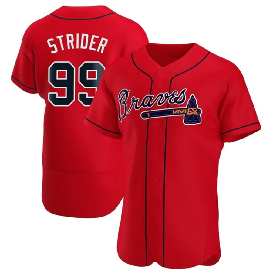 Custom #99 Red ATL Baseball Shirt Top