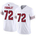 Custom #72 White ARI Football Shirt Top
