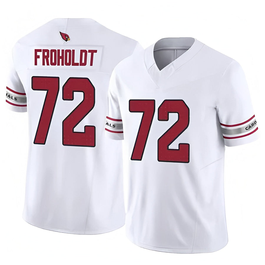 Custom #72 White ARI Football Shirt Top