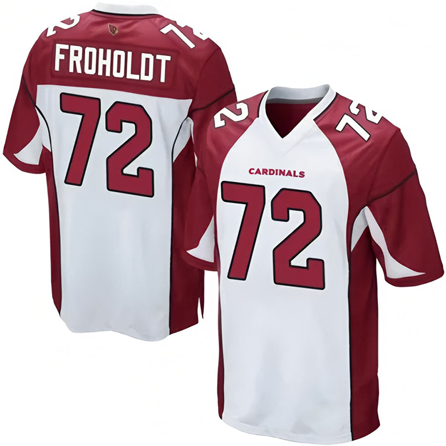 Custom #72 White ARI Football Shirt Top