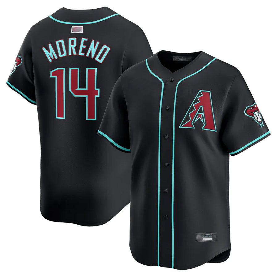 Custom #14 Black ARI Baseball Shirt Top