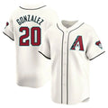 Custom #20 White ARI Baseball Shirt Top