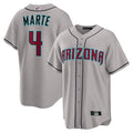Custom #4 Gray ARI Baseball Shirt Top