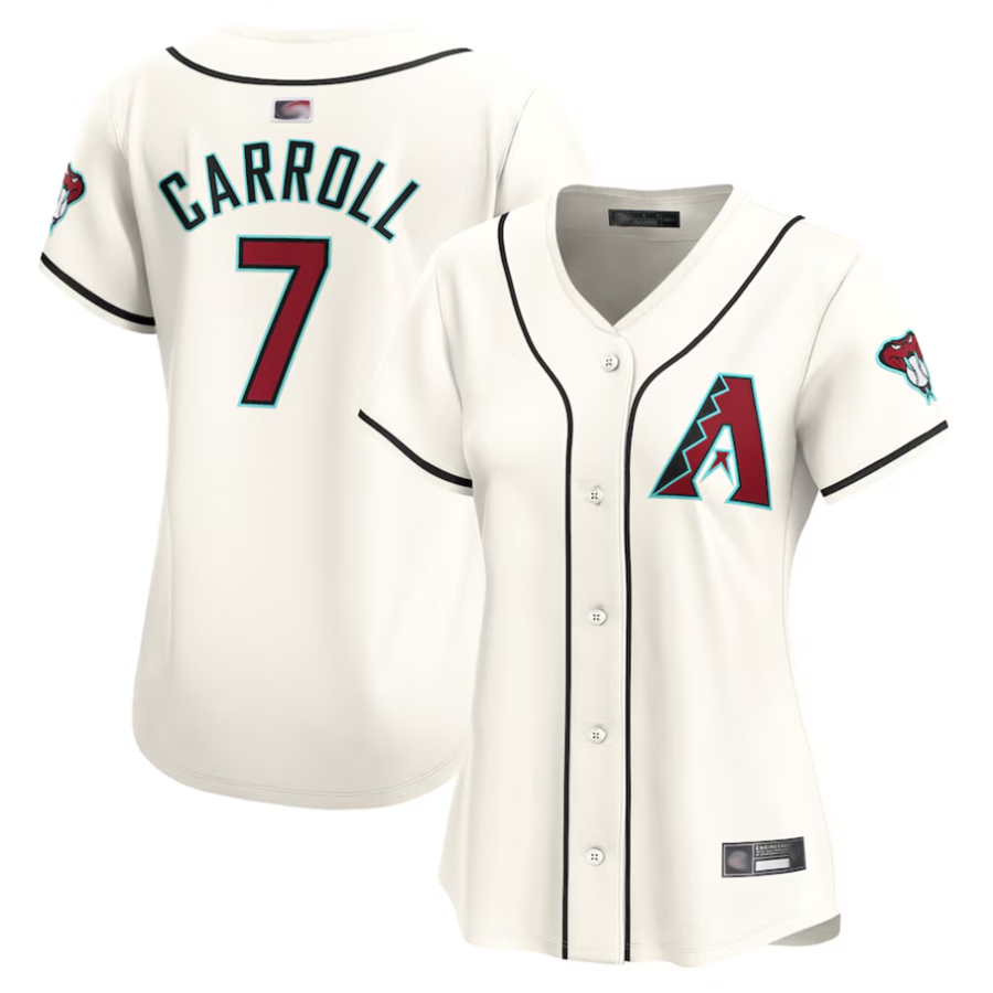 Custom #7 Cream ARI Baseball Shirt Top
