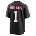 Custom #1 Black Throwback ATL Football Shirt Top