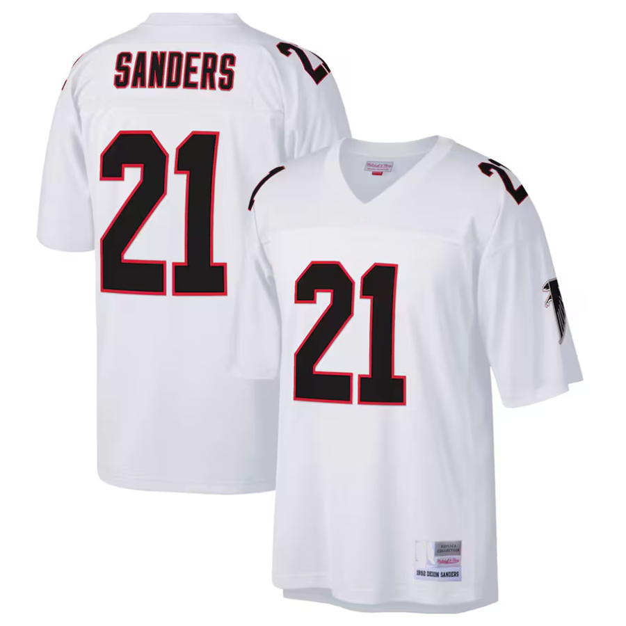 Custom #21 White 1992 ATL Football Shirt Top