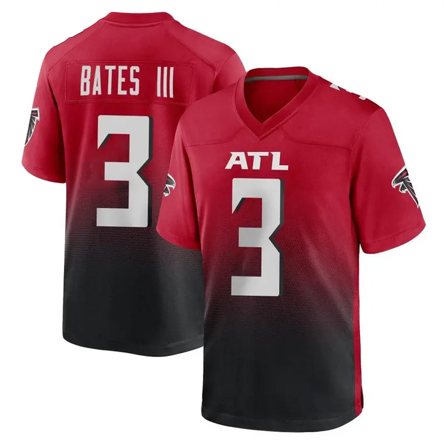 Custom #3 Red ATL Football Shirt Top