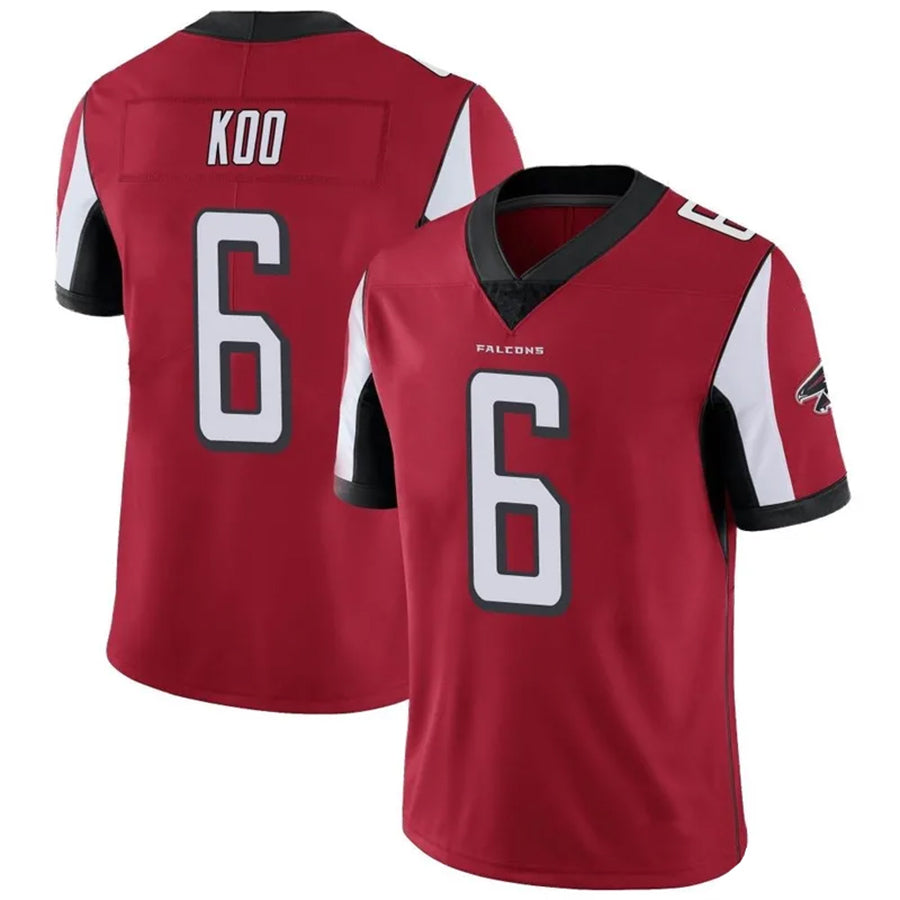 Custom #6 Red ATL Football Shirt Top