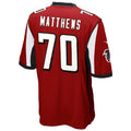 Custom #70 Red ATL Football Shirt Top