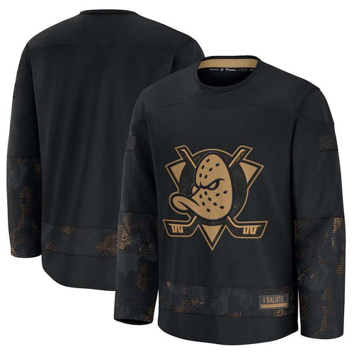 A.Ducks Fanatics Blank Player Game Jersey - Black Stitched American Hockey Jerseys