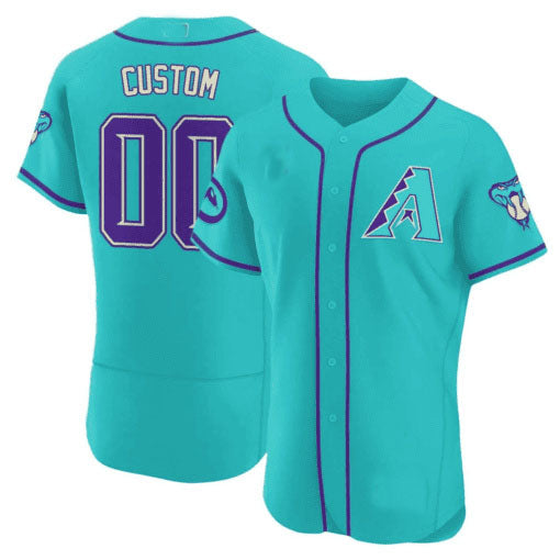 Custom A.Diamondbacks Teal Purple Game Jersey 篓C Stitched Baseball Jerseys
