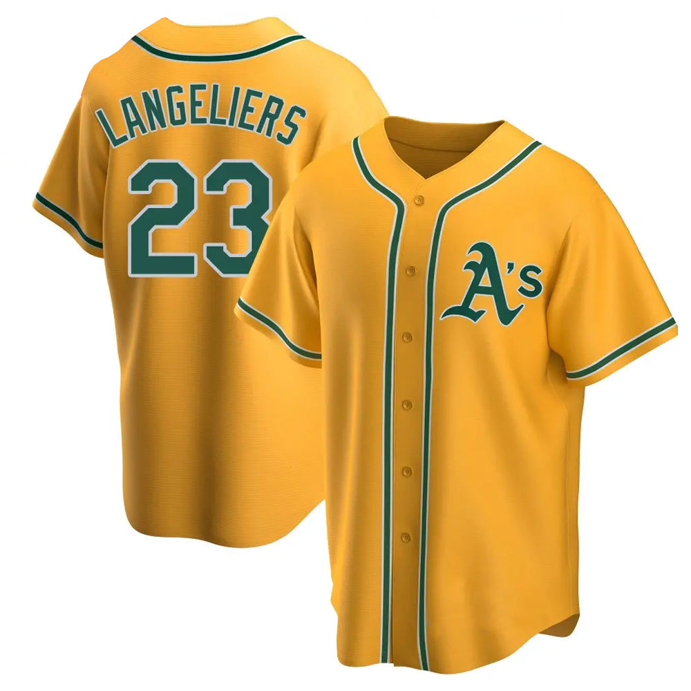 Custom #23 Gold OAK Baseball Shirt Top