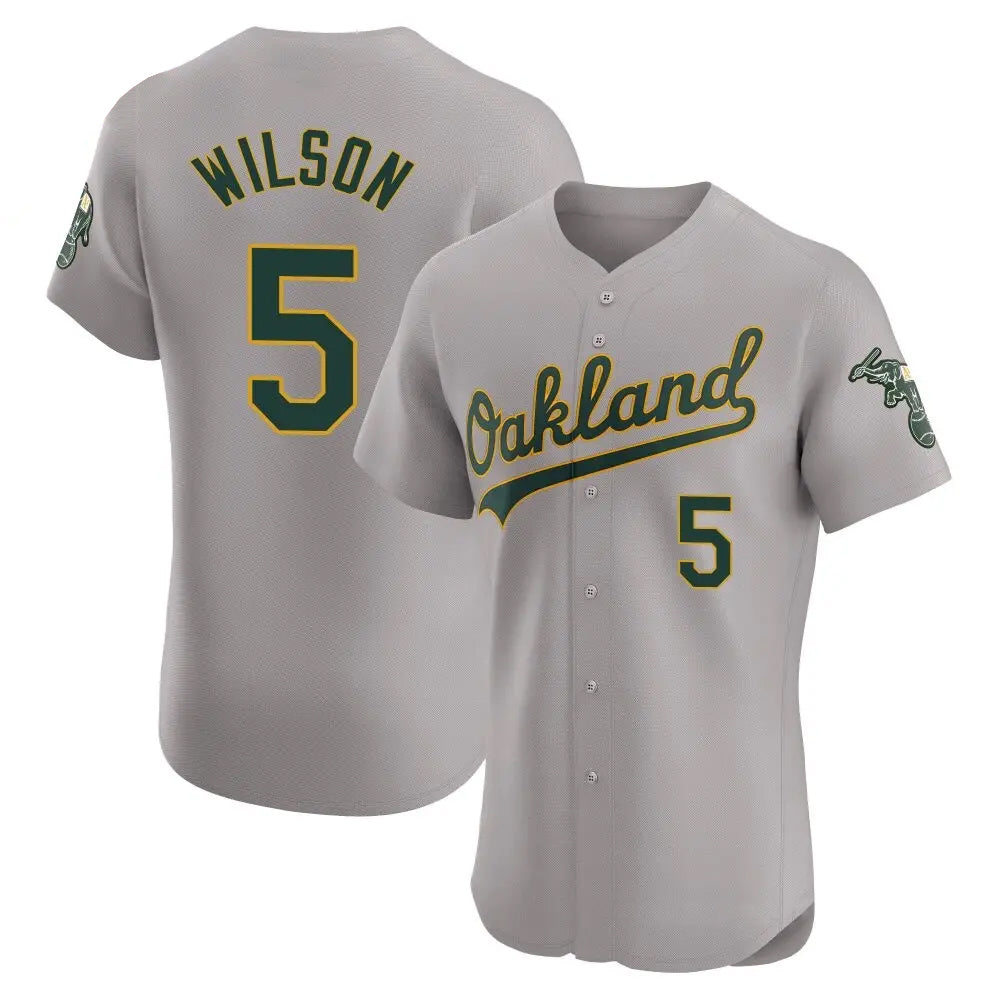 Custom #5 Gray OAK Baseball Shirt Top