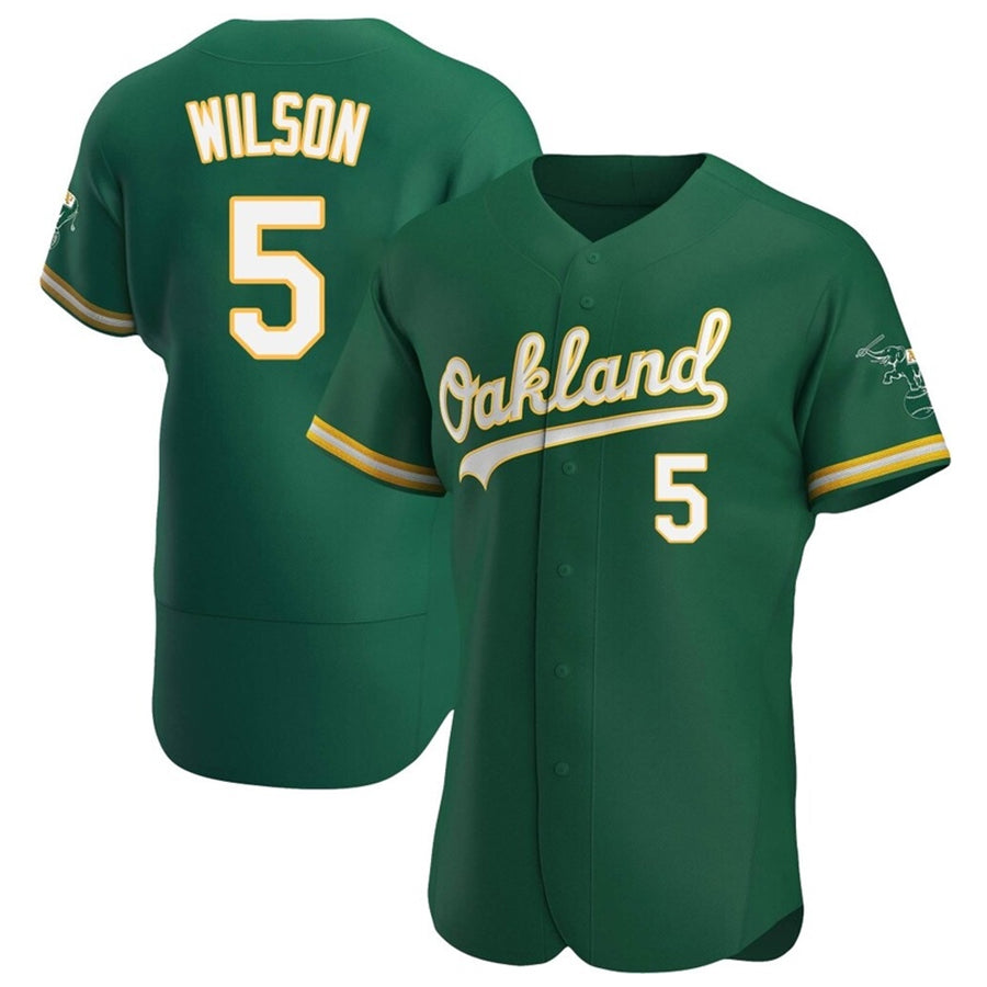 Custom #5 Green OAK Baseball Shirt Top