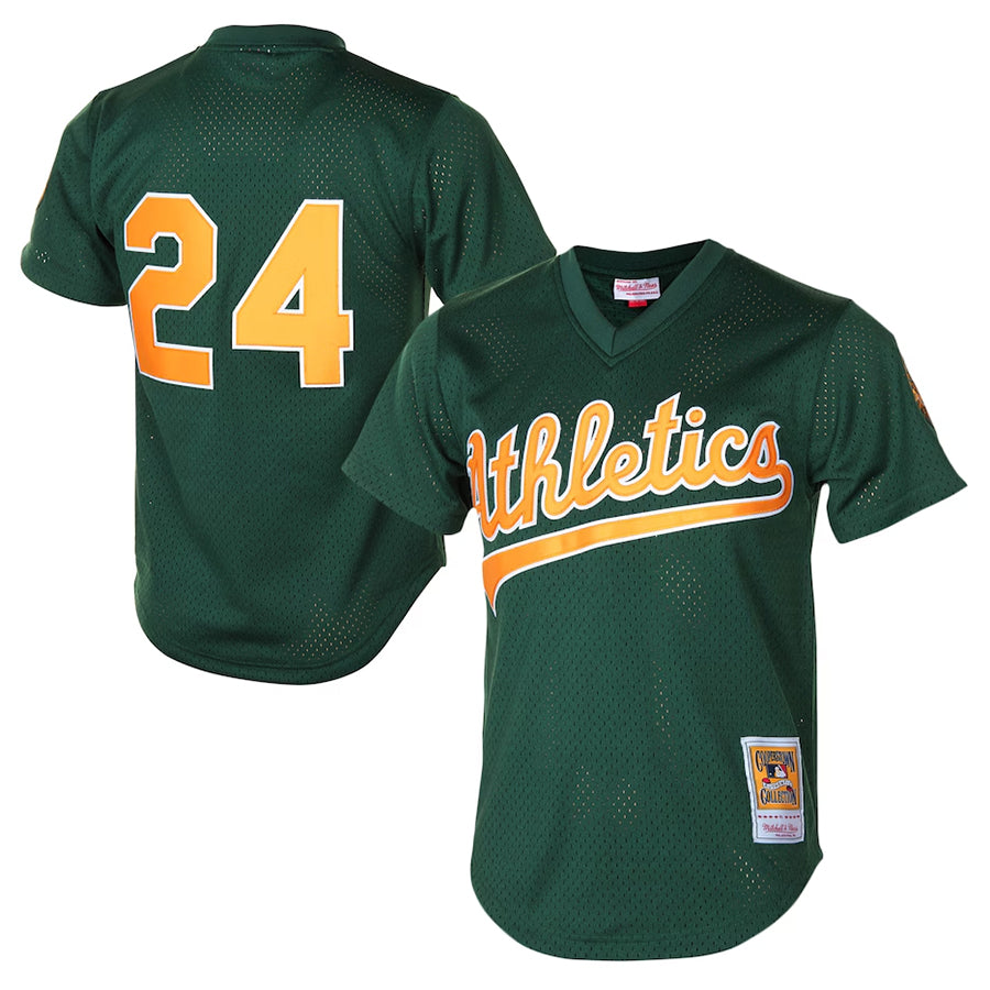 Custom #24 Green 1998 OAK Baseball Shirt Top